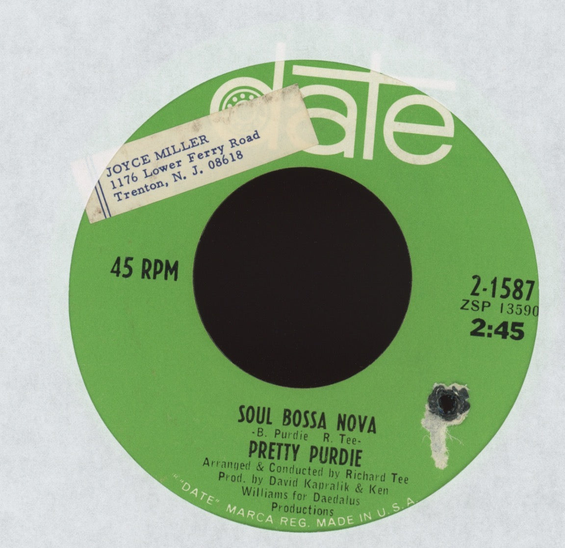 Bernard Purdie - Modern Jive on Date Northern Soul 45