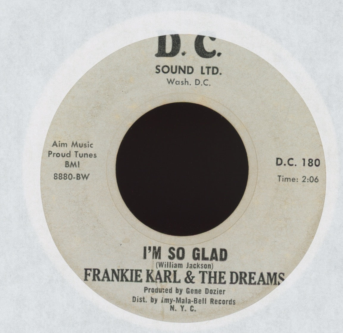 Frankie Karl And The Dreams - Don't Be Afraid (Do As I Say) on D.C. Sweet Soul 45