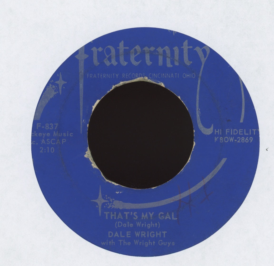 Dale Wright - That's Show Biz on Fraternity Rockabilly 45