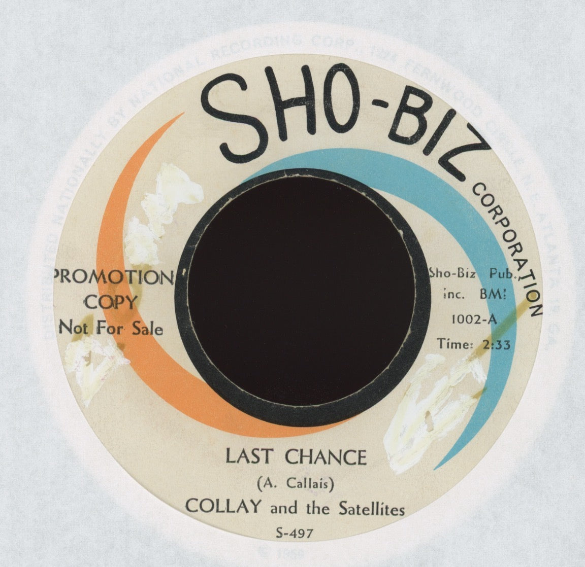Collay And The Satellites - Last Chance on Sho-Biz Promo R&B Doo Wop 45