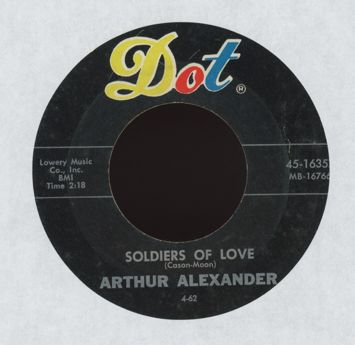 Arthur Alexander - Soldiers Of Love on Dot Northern Soul 45