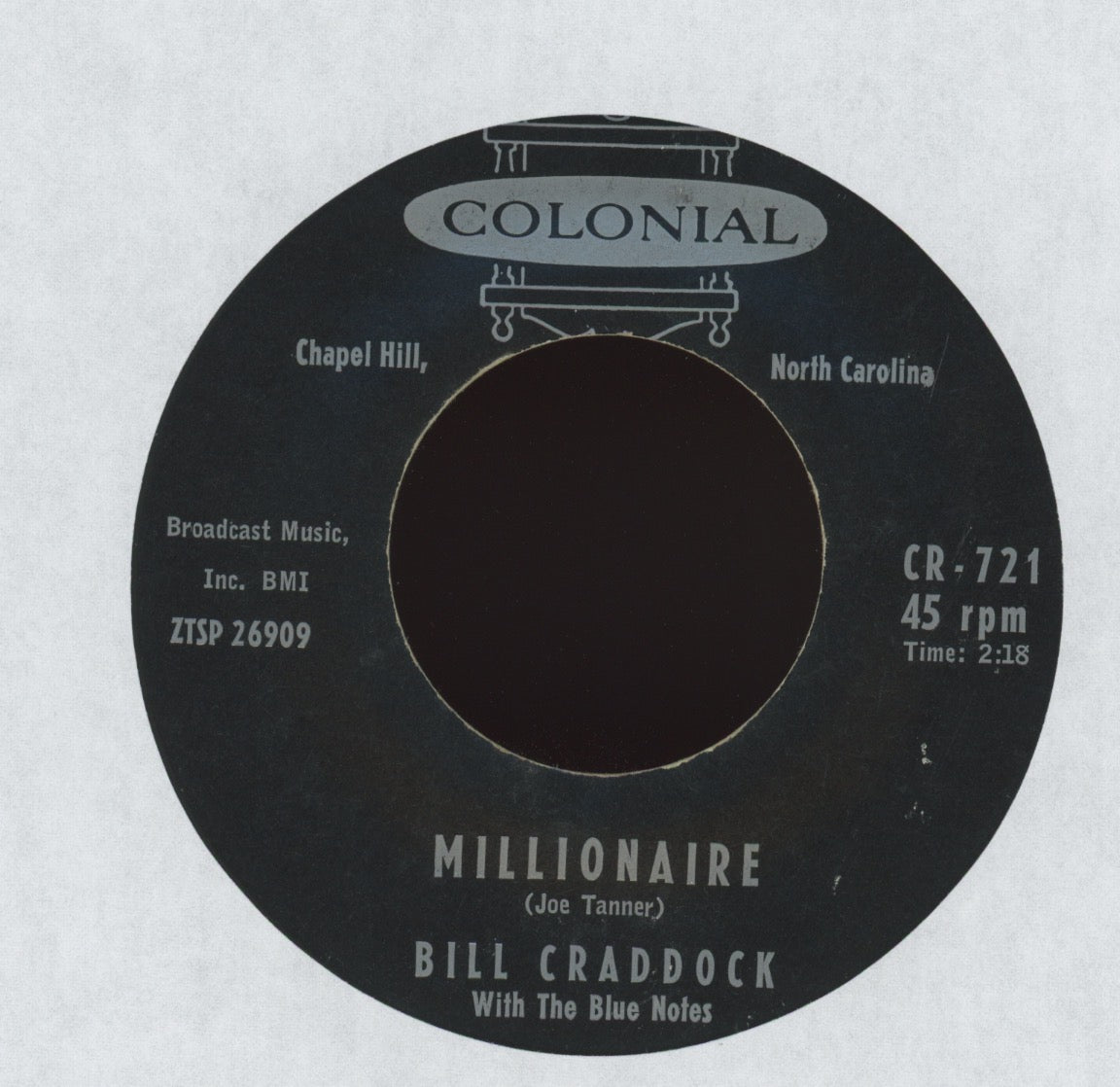 Billy 'Crash' Craddock - Birddoggin' on Colonial Rockabilly 45