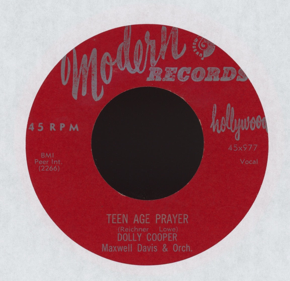 Dolly Cooper - Teen Age Prayer on Modern Teen R&B 45