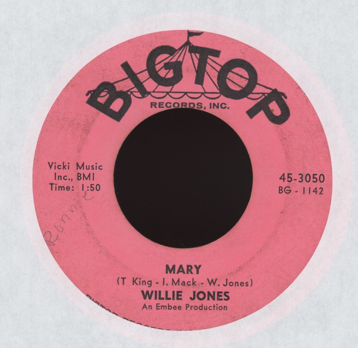 Willie Jones - Mary on Bigtop Northern Soul 45
