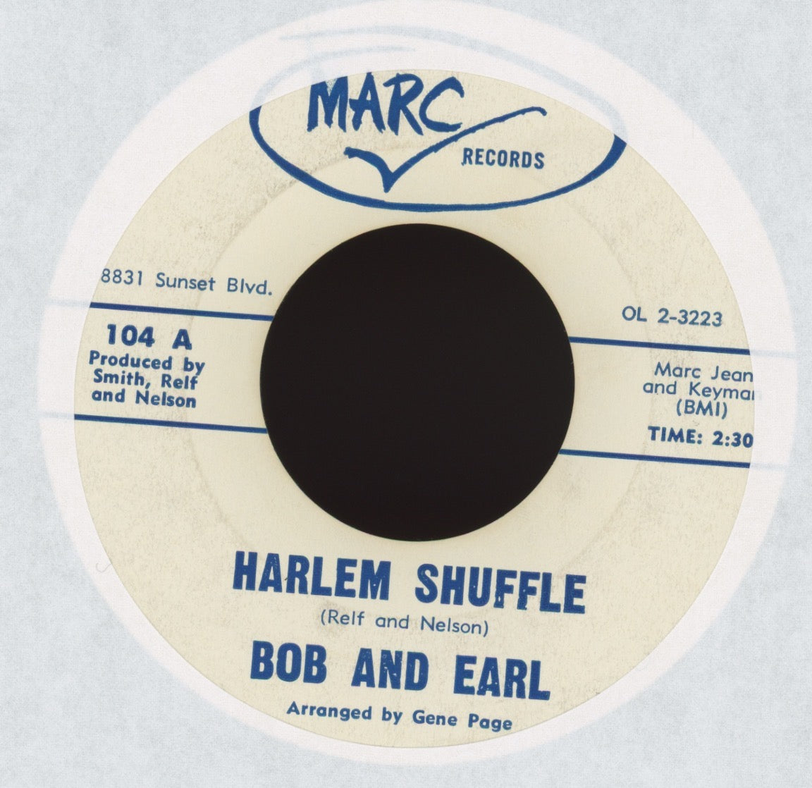 Bob & Earl - Harlem Shuffle on Marc Northern Soul 45