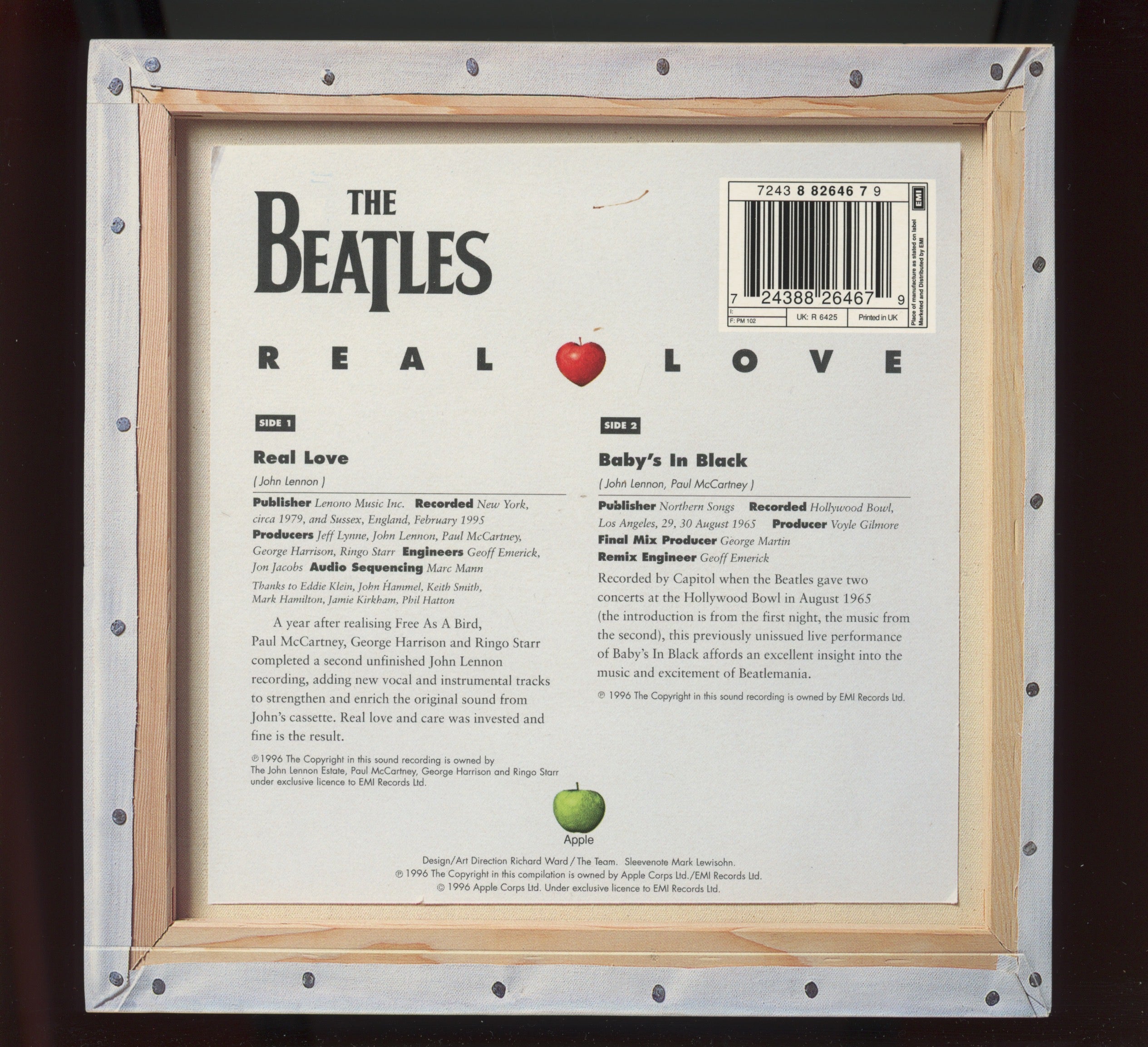 The Beatles - Real Love on Apple 45 With Picture Sleeve