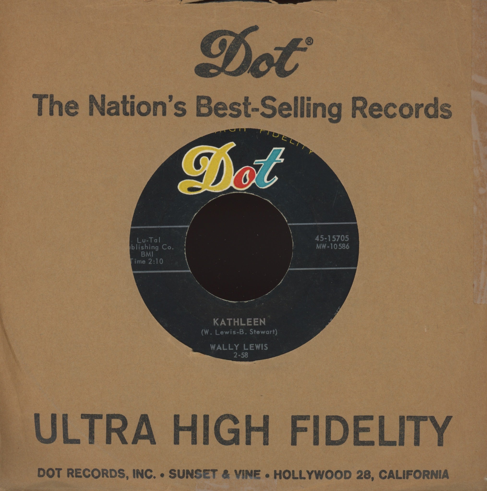 Wally Lewis - Kathleen on Dot Rockabilly 45