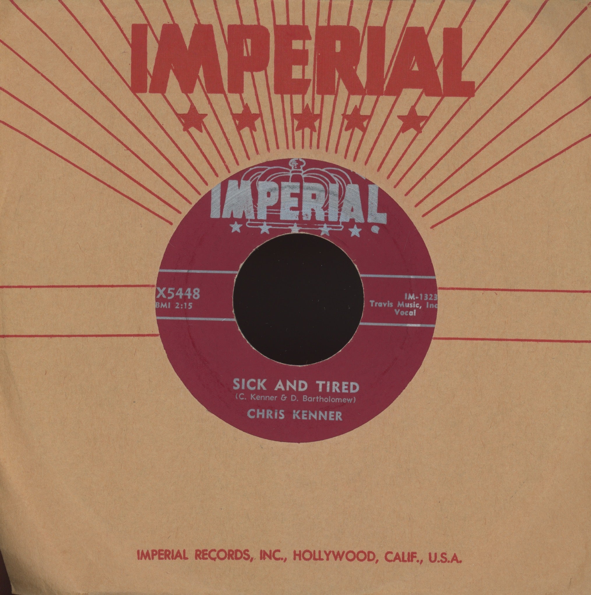 Chris Kenner - Sick And Tired on Imperial R&B Rocker 45