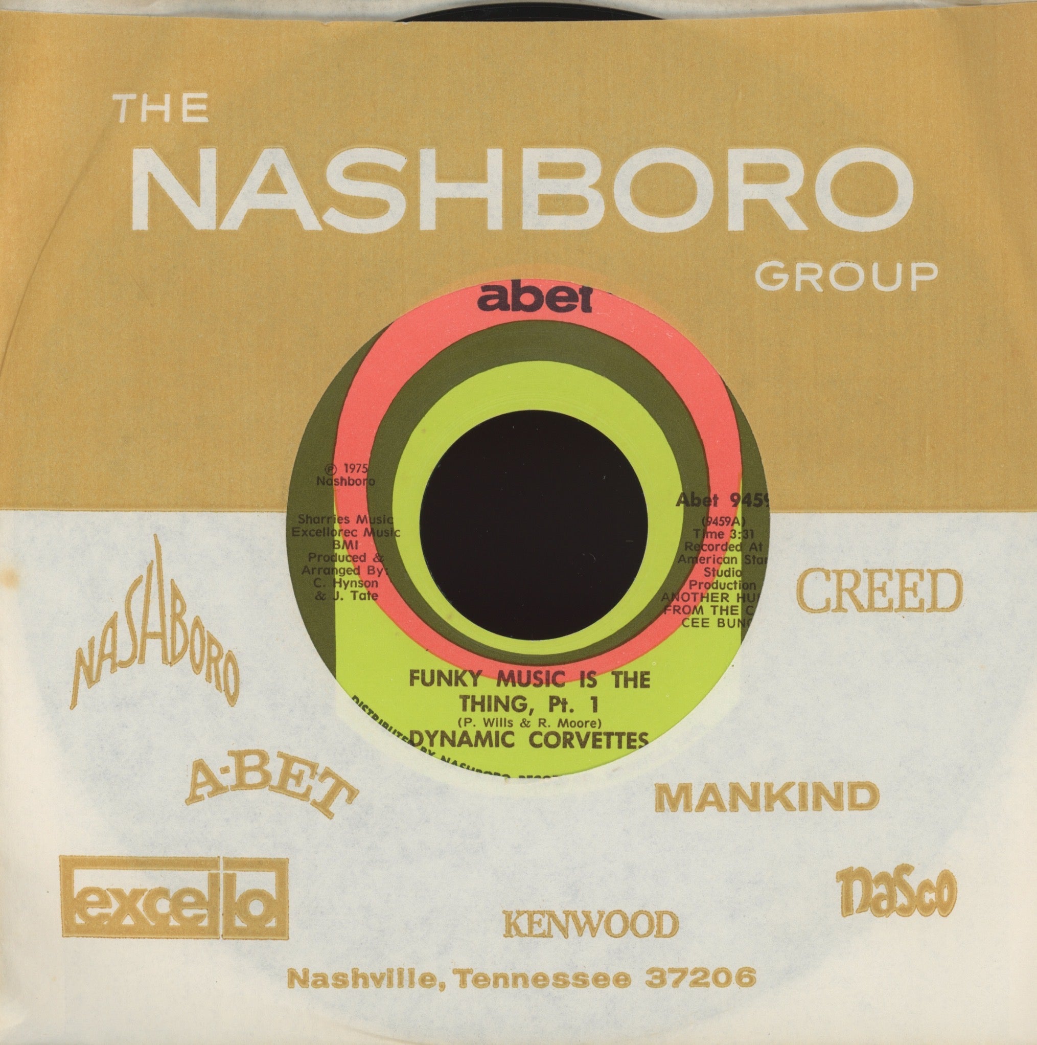 Dynamic Corvettes - Funky Music Is The Thing on Abet Funk 45