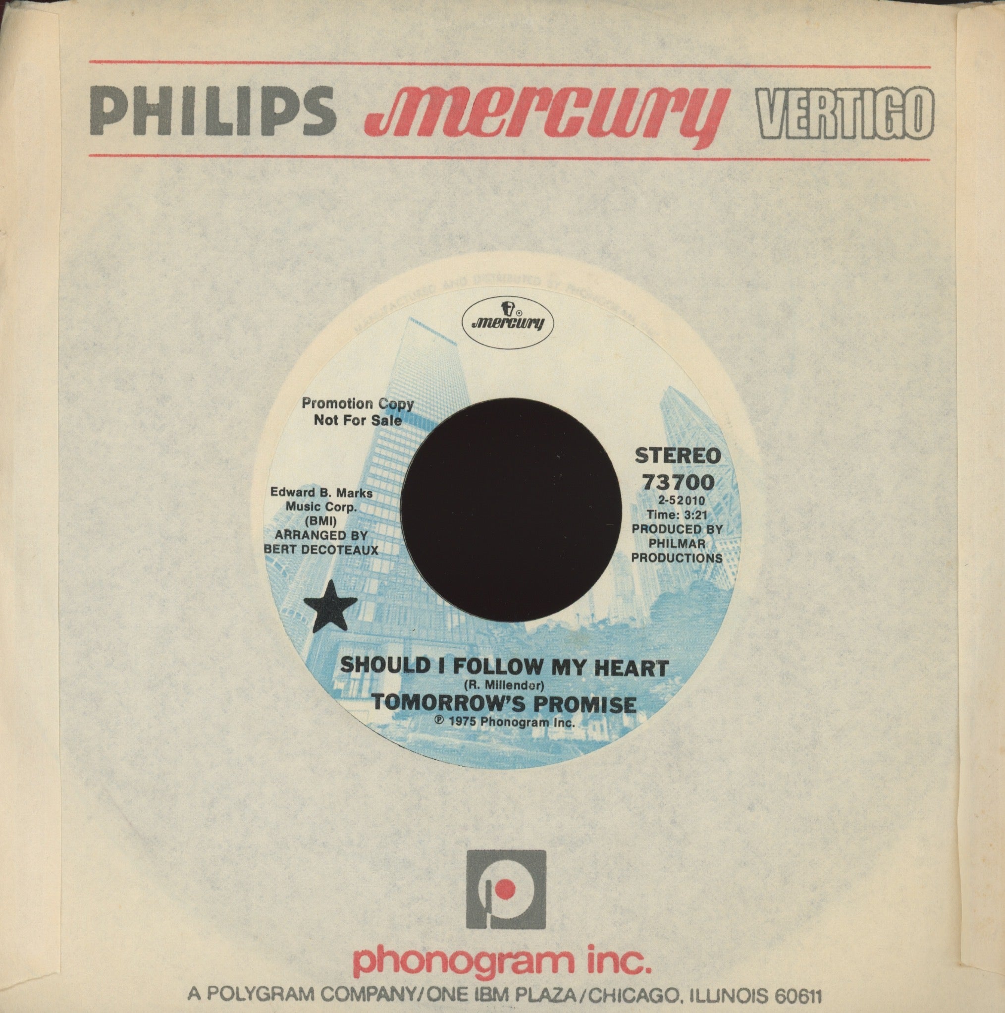Tomorrow's Promise - You're Everything Good To Me on Mercury Promo 70s Soul 45