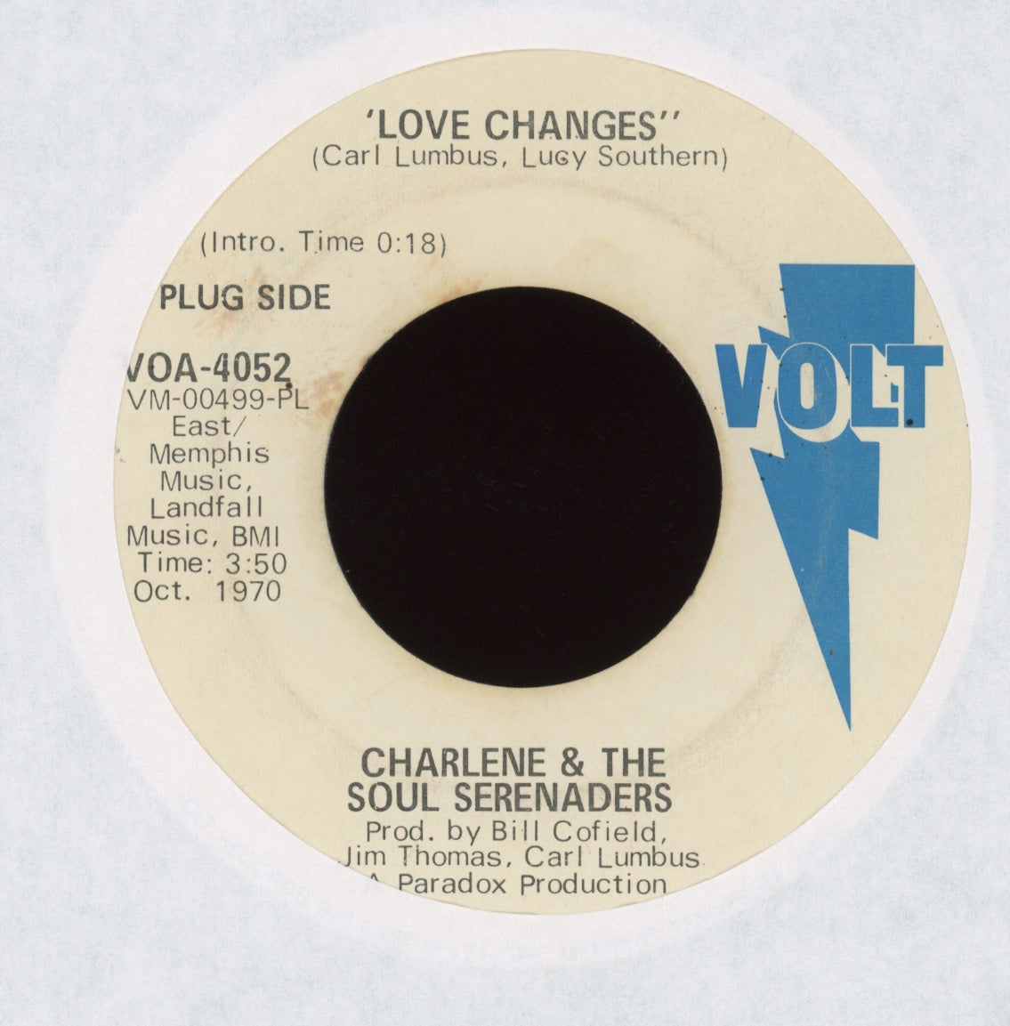 Charlene And The Soul Serenaders - Love Changes on Volt Promo Northern Soul 45