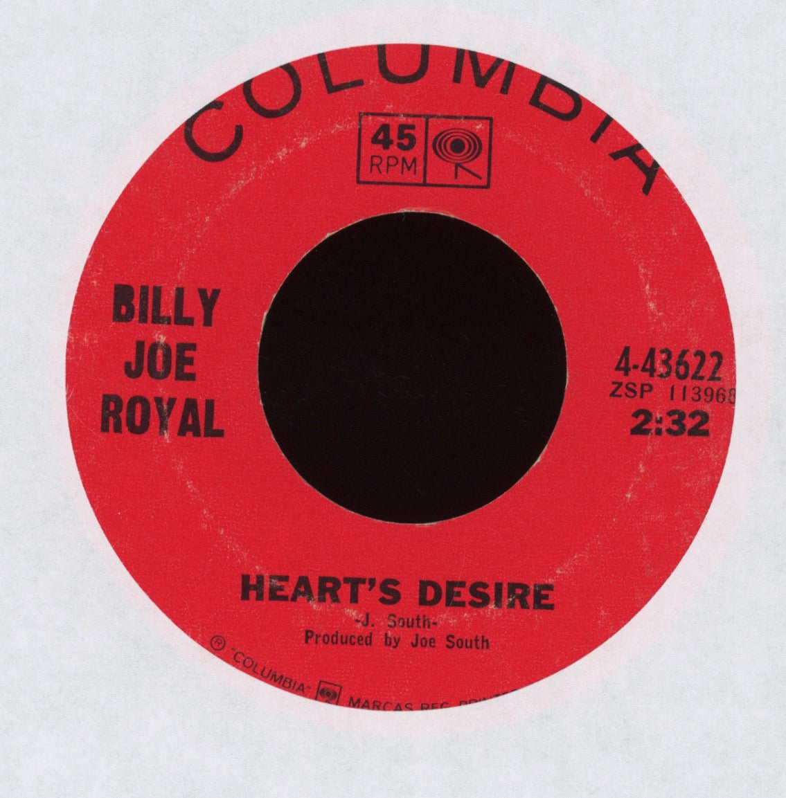 Billy Joe Royal - Heart's Desire on Columbia Northern Soul 45