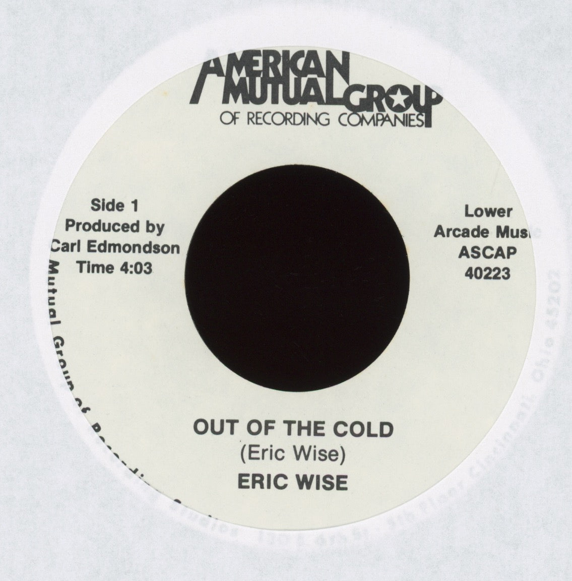 Eric Wise - Out Of The Cold on American Mutual Group Soul Jazz Funk 45