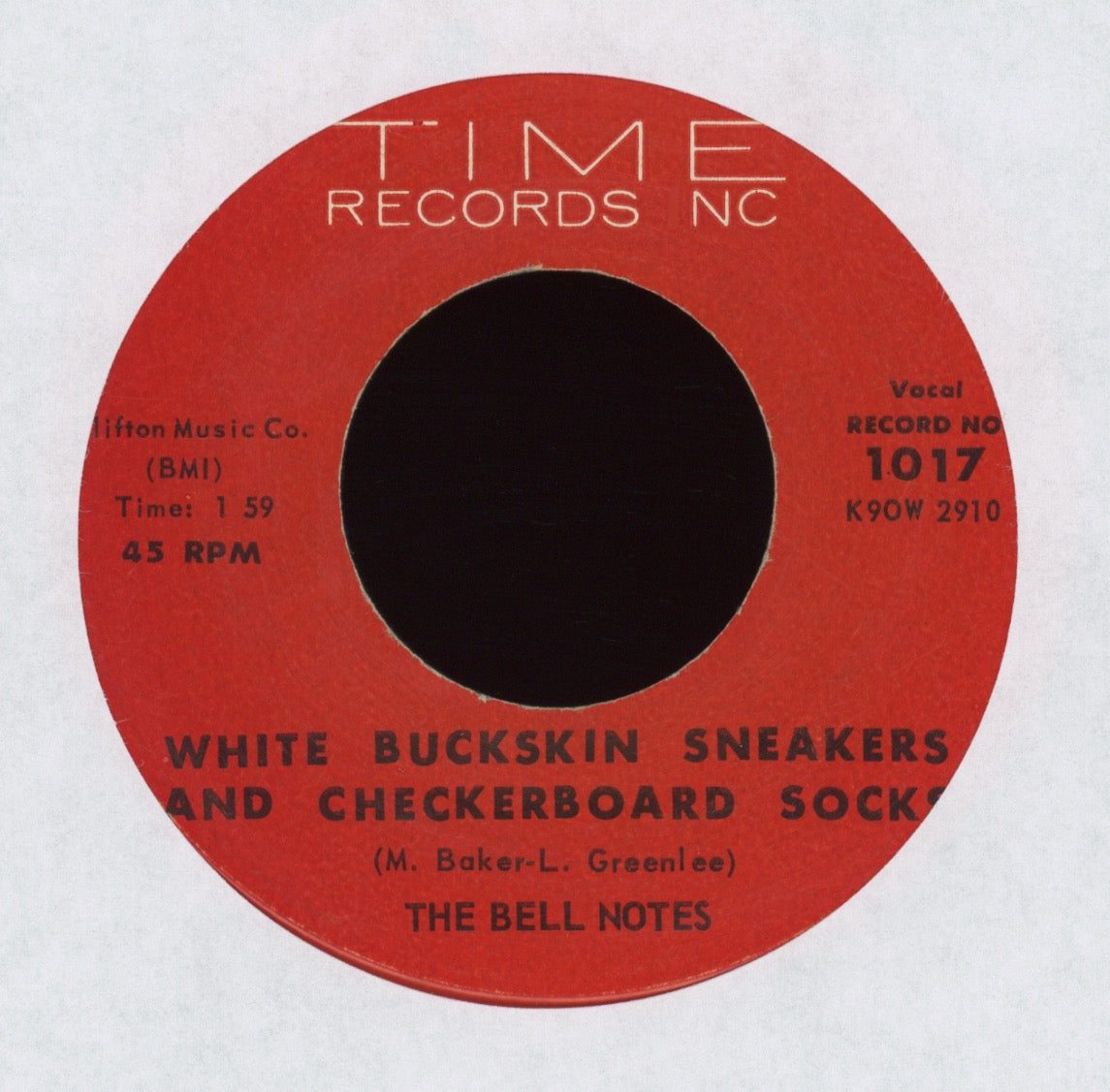 The Bell Notes - White Buckskin Sneakers And Checkerboard Socks on Time Teen Rocker 45