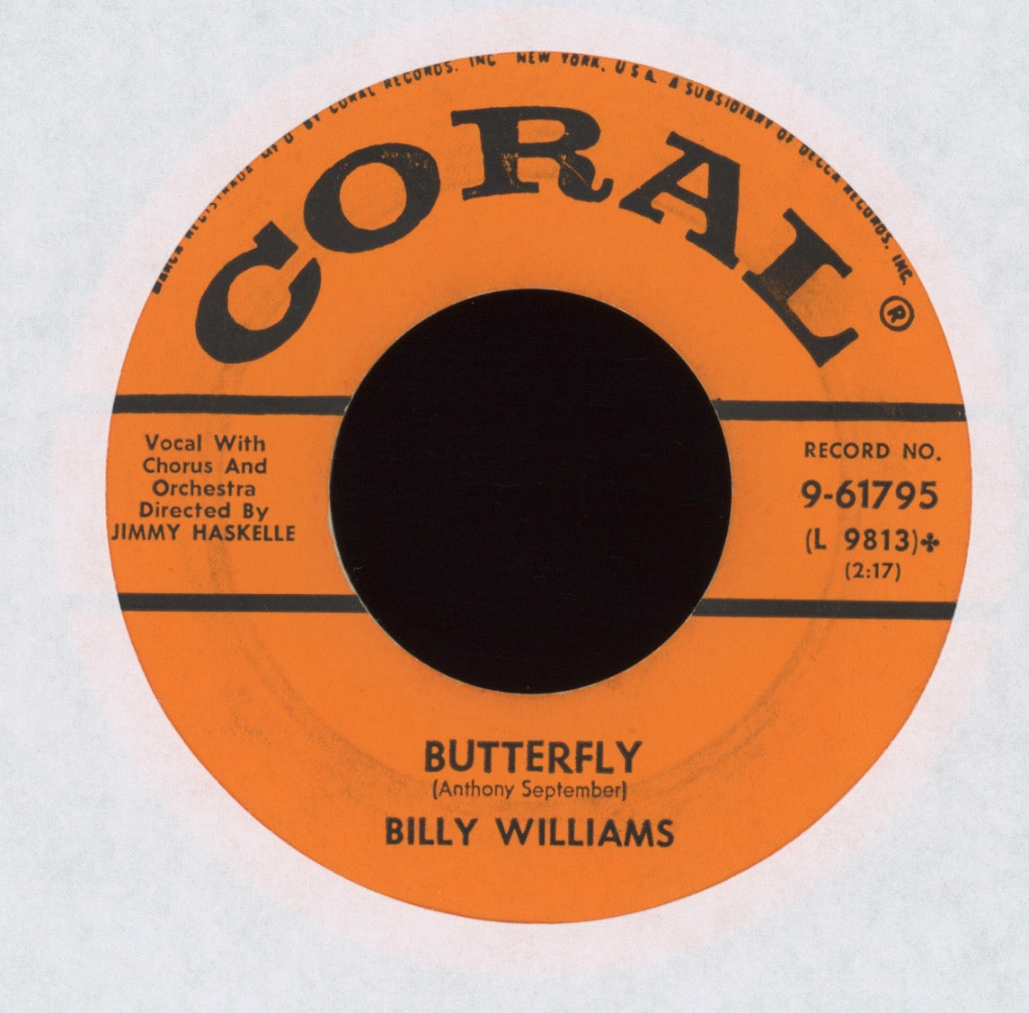 Billy Williams - The Pied Piper on Coral R&B Popcorn 45