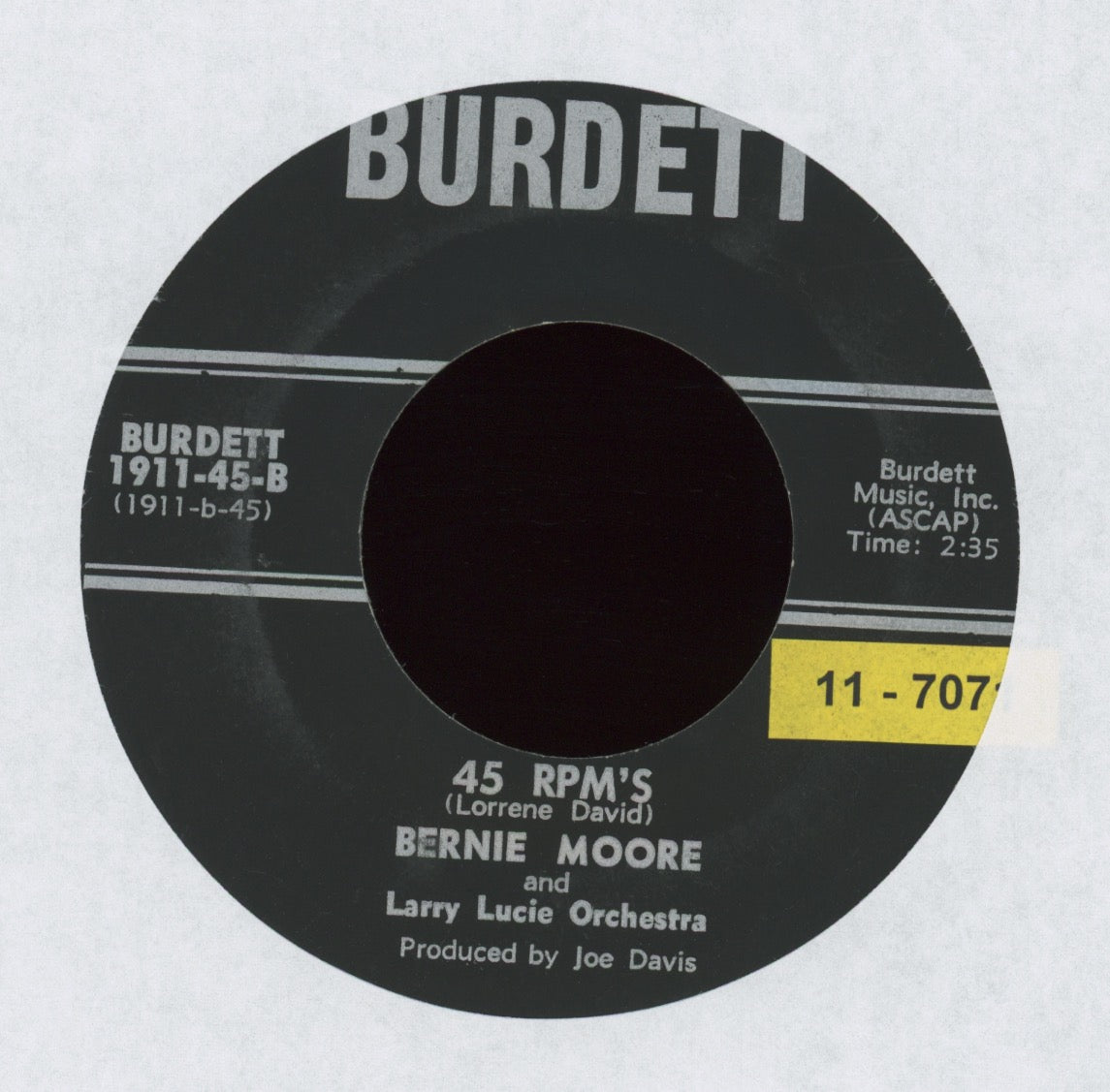 Bernie Moore - 45 RPM'S on Burdett Northern Soul 45