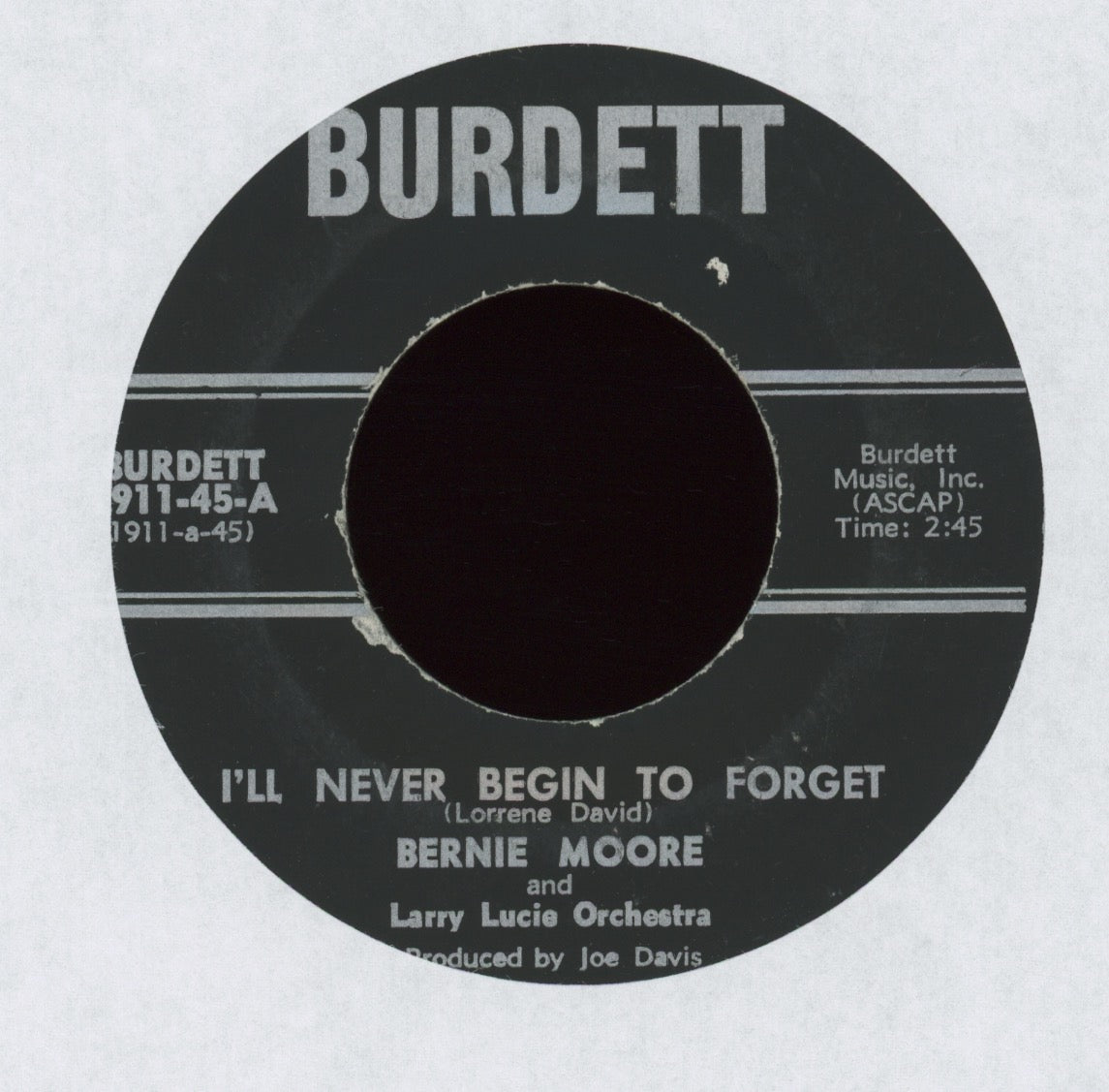 Bernie Moore - 45 RPM'S on Burdett Northern Soul 45