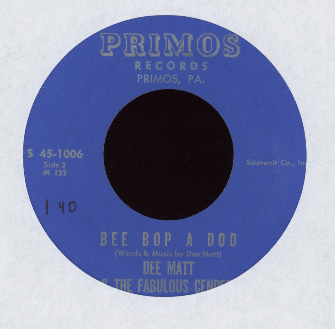 Dee Matt -Bee Cop a Doo on Primos Rockabilly 45