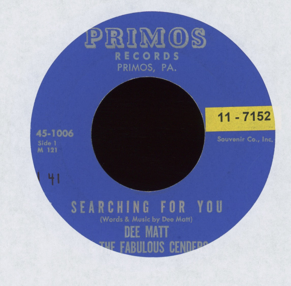 Dee Matt -Bee Cop a Doo on Primos Rockabilly 45