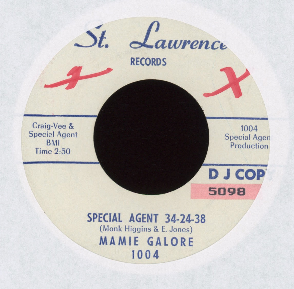 Mamie Galore - Special Agent 34-24-38 on St. Lawrence Promo Northern Soul 45