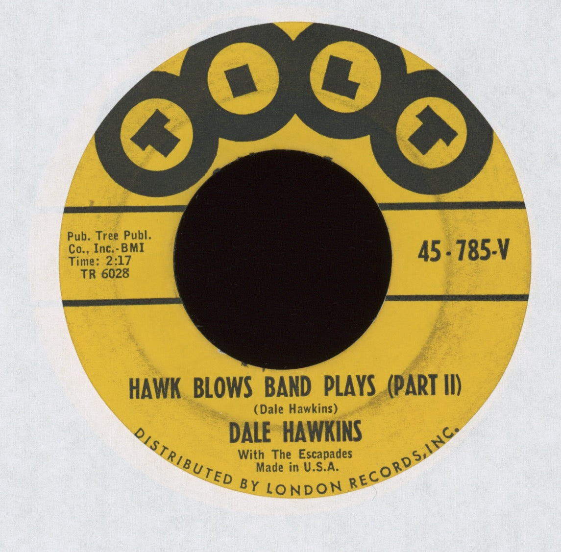 Dale Hawkins - Hawk Blows Band Plays on Tilt R&B Sax Rocker 45