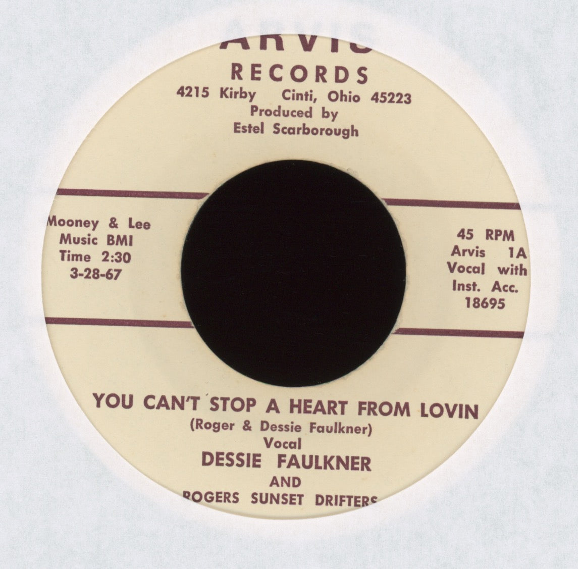 Dessie Faulkner - You Can't Stop A Heart From Lovin' on Arvis Ohio Country 45