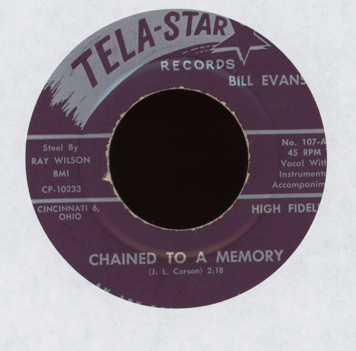 Bill Evans - Chained To A Memory on Tela-Star Country 45