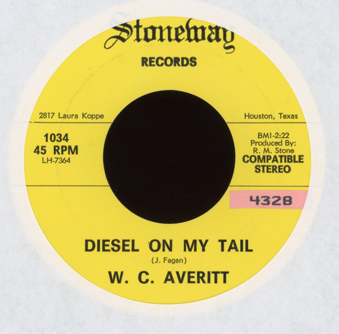 W. C. Averitt - Diesel On My Tail on Stoneway Country Bop 45