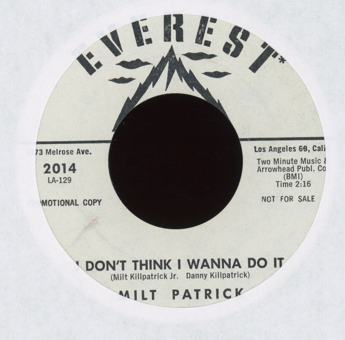 Milt Patrick - Teenage Monster on Everest Promo Halloween Horror Teen Rocker 45