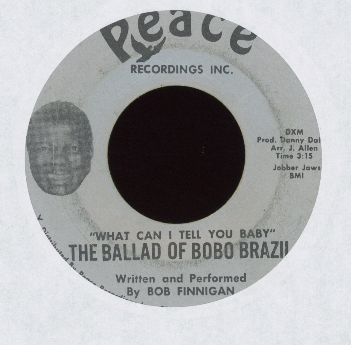 Bob Finnigan - The Ballad Of Bobo Brazil on Peace R&B Funk 45
