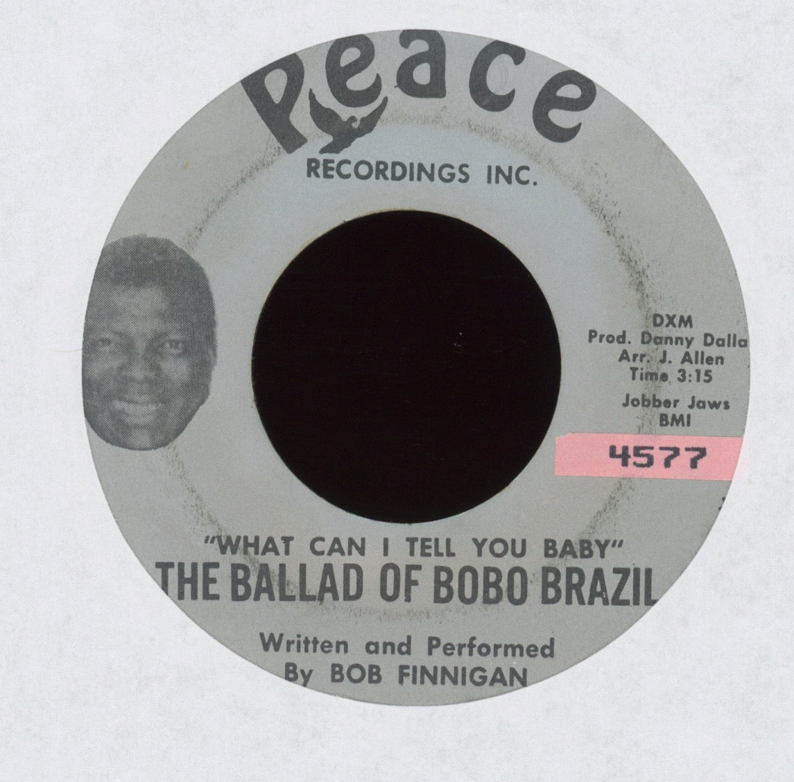 Bob Finnigan - The Ballad Of Bobo Brazil on Peace R&B Funk 45
