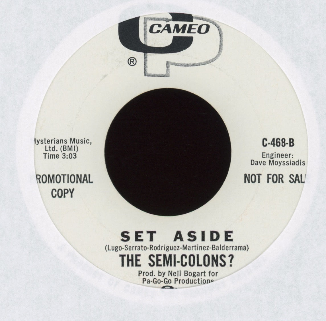 The Semi-Colons ? - Beachcomber on Cameo Parkway Promo Instro R&B Mod 45