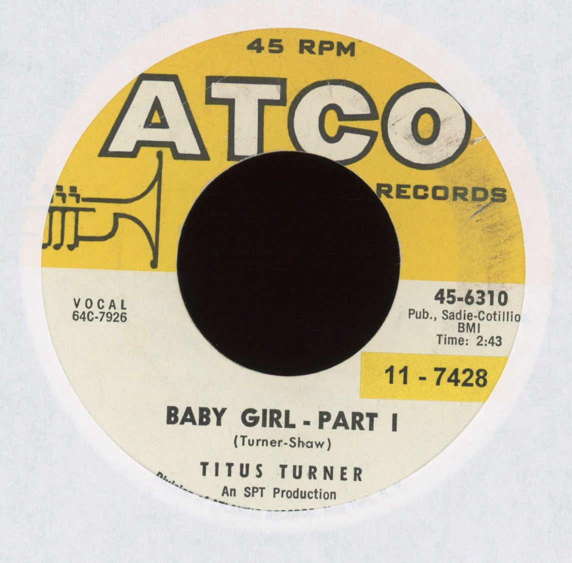 Titus Turner - Baby Girl on Atco R&B 45