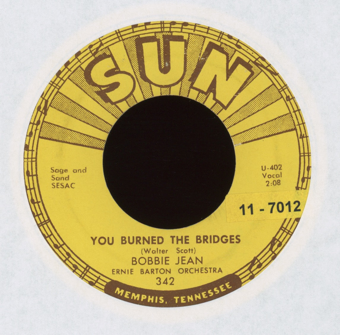 Bobbie Jean - You Burned The Bridges on Sun Country 45