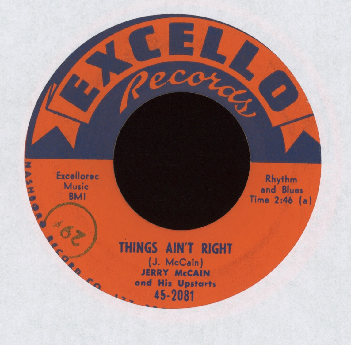 Jerry McCain And His Upstarts - Things Ain't Right on Excello Blues 45