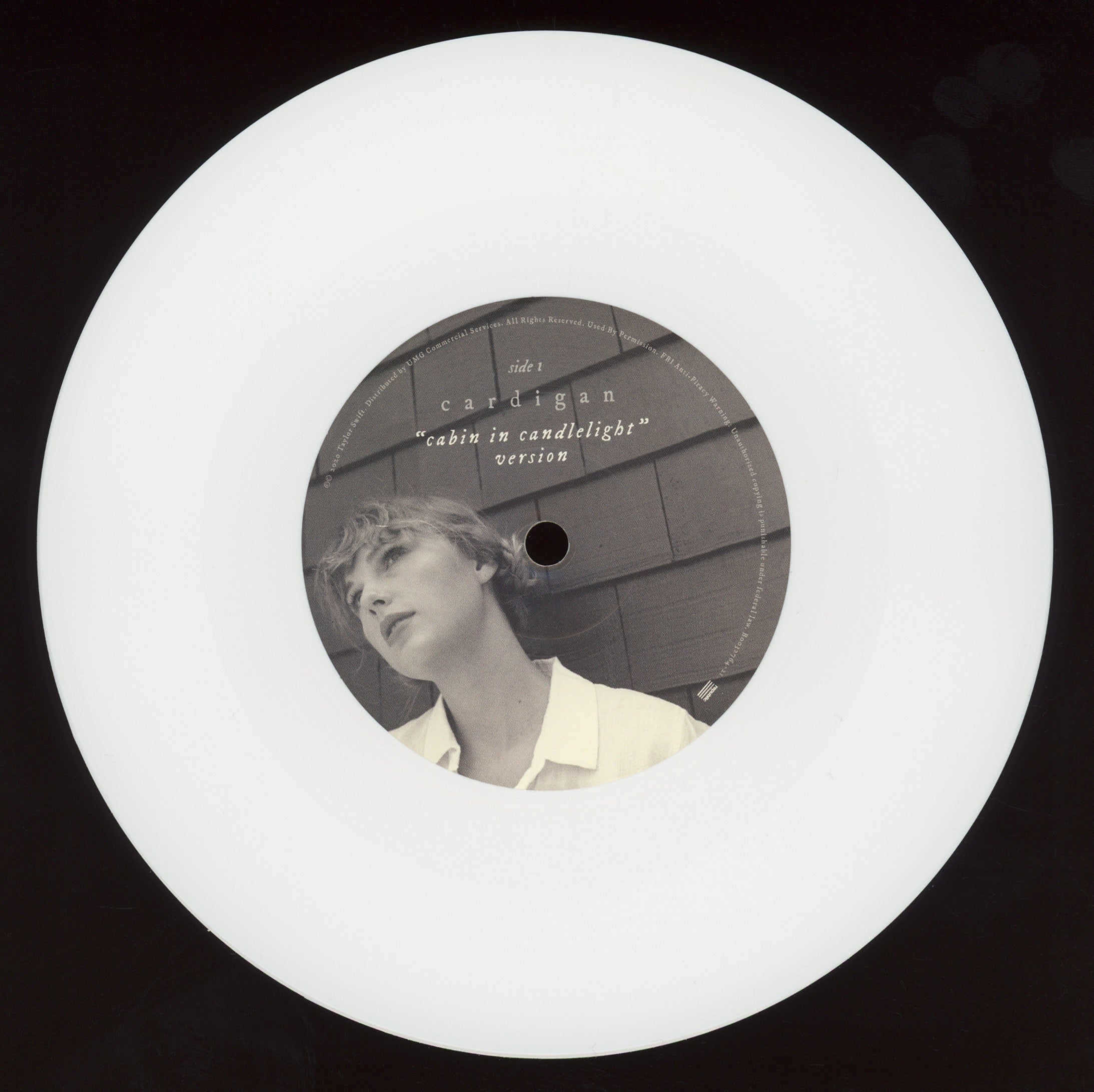 Taylor Swift - Cardigan (Cabin In Candlelight Version) on Republic Ltd White Vinyl 7" 45