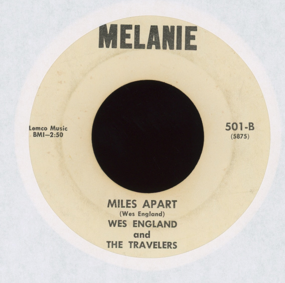 Wes England And The Travelers - Misery Lives Here on Melanie Country Bop 45