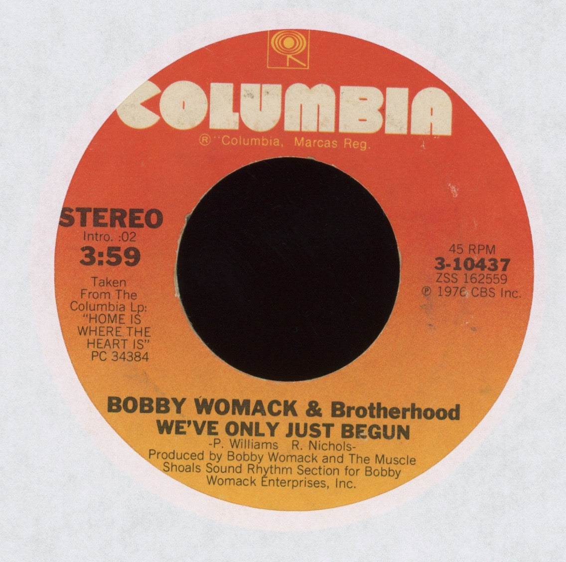 Bobby Womack - Home Is Where The Heart Is on Columbia 70s Soul 45