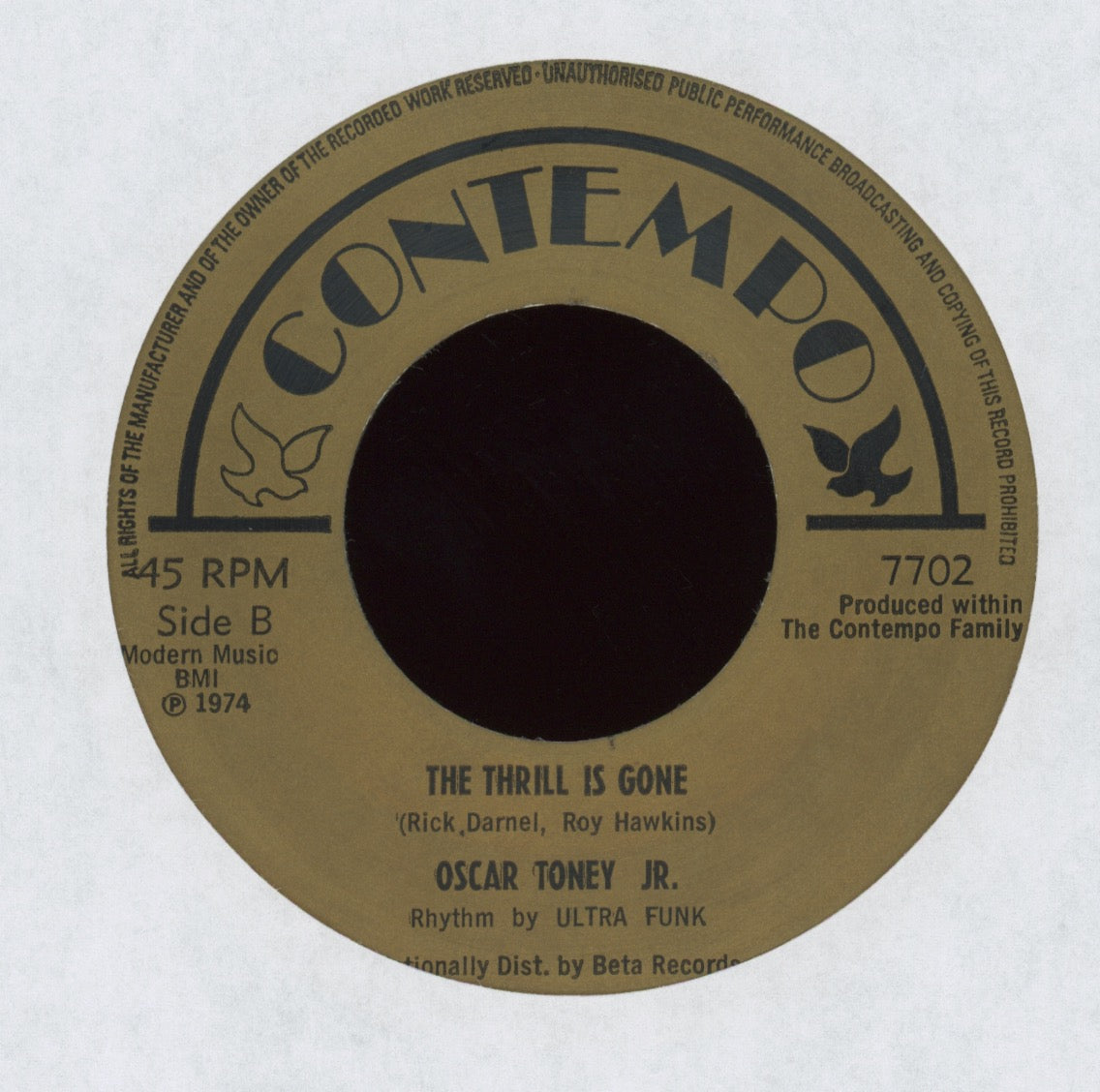 Oscar Toney Jr. - Is It Because I'm Black on Contempo Soul Funk 45