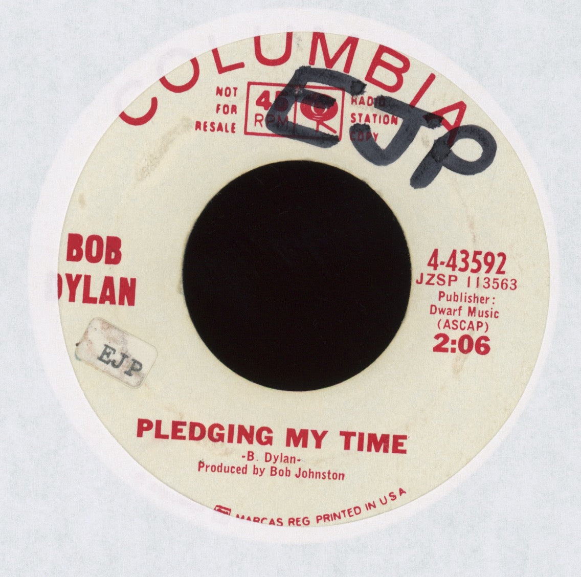 Bob Dylan - Rainy Day Women #12 & 35 on Columbia Promo Rock 45