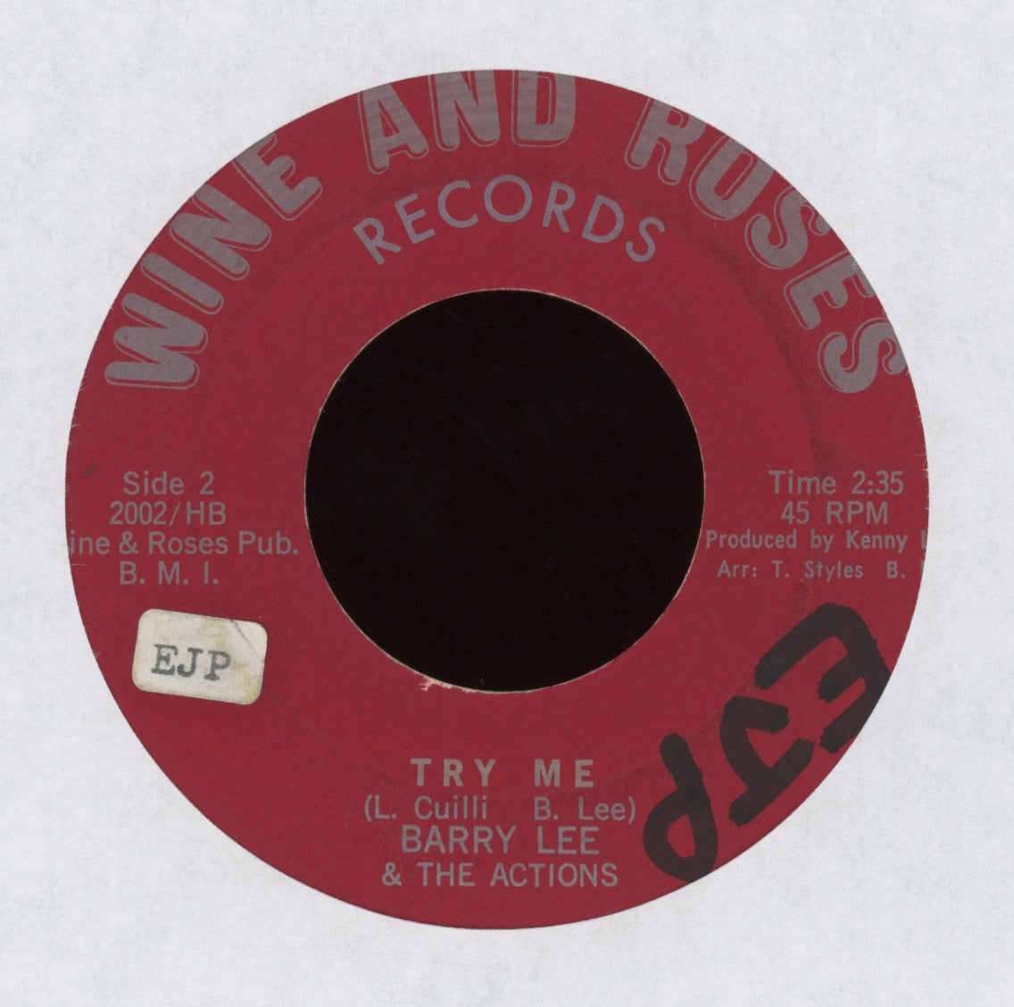 Barry Lee And The Actions - Try Me on Wine and Roses Garage 45