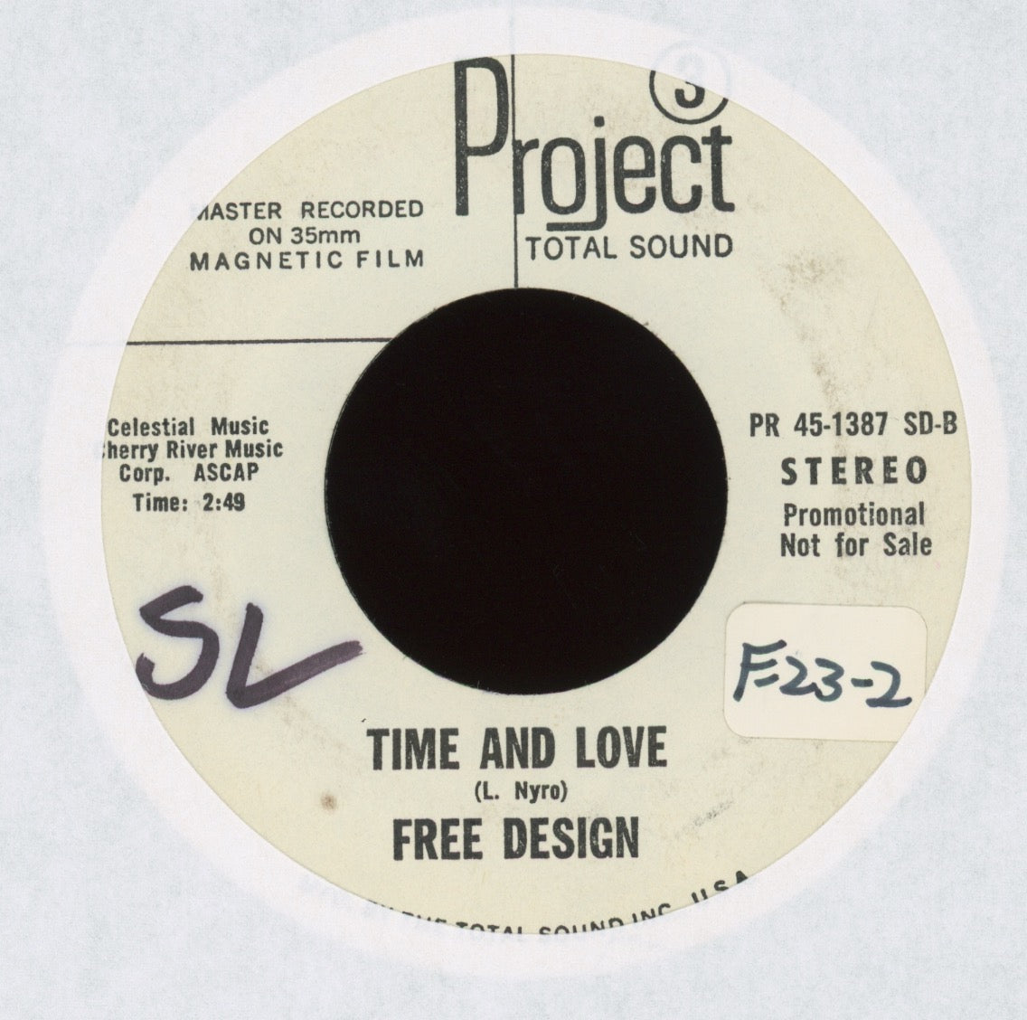 The Free Design - Don't Cry, Baby on Project 3 Promo Pop Psych 45