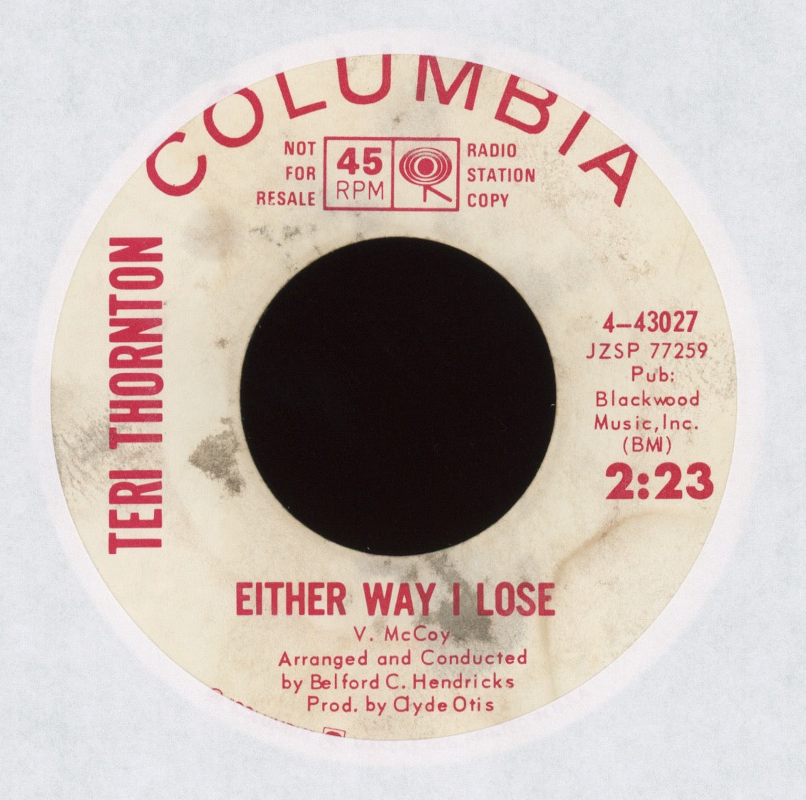 Teri Thornton - Either Way I Lose on Columbia Promo Northern Soul Popcorn 45