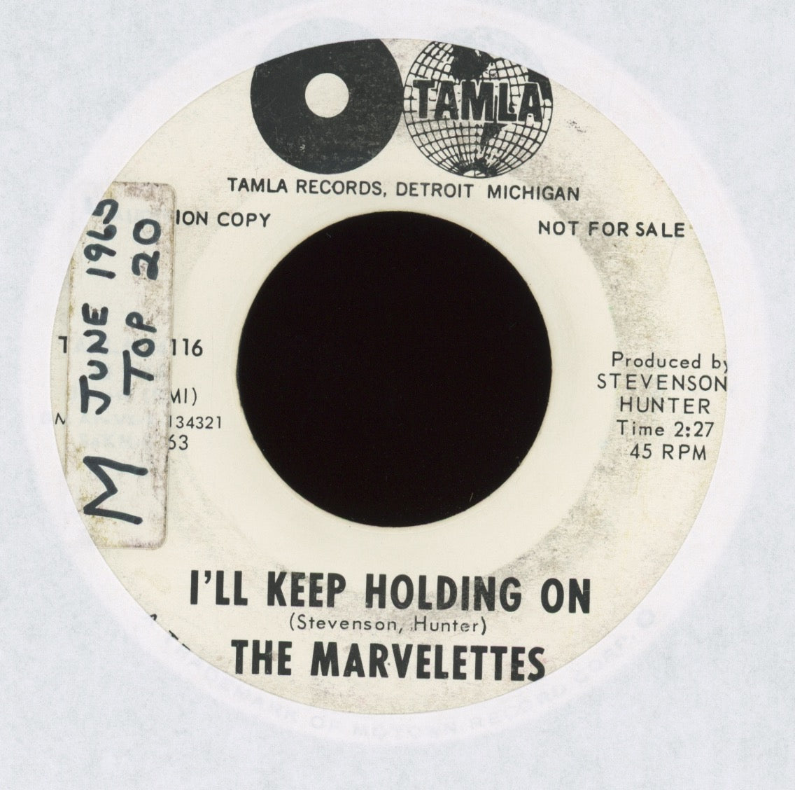 The Marvelettes - I'll Keep Holding On on Tamla Promo Northern Soul 45