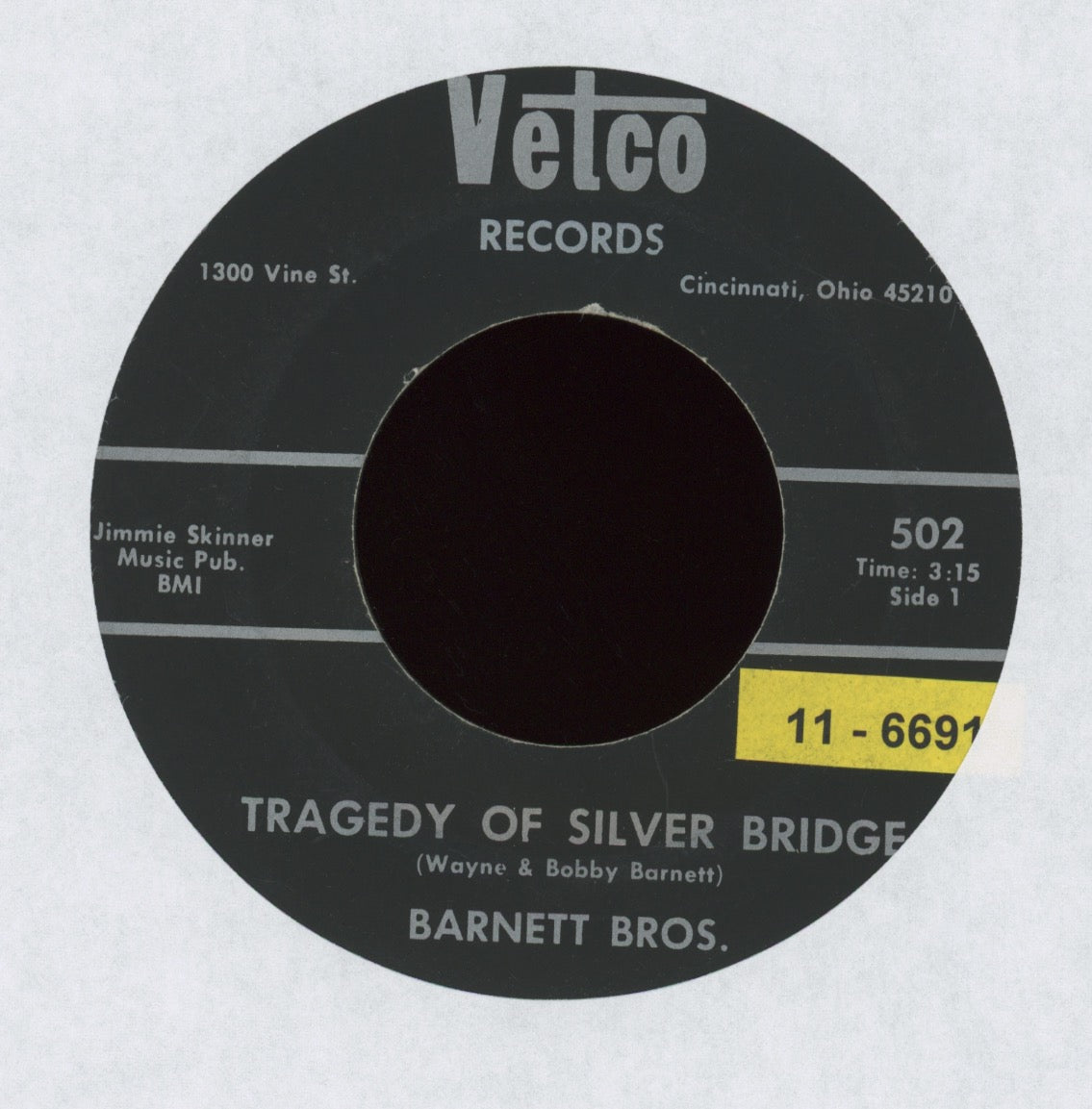 Barnett Brothers - Tragedy Of Silver Bridge on Vetco Lonesome Tragedy Country 45