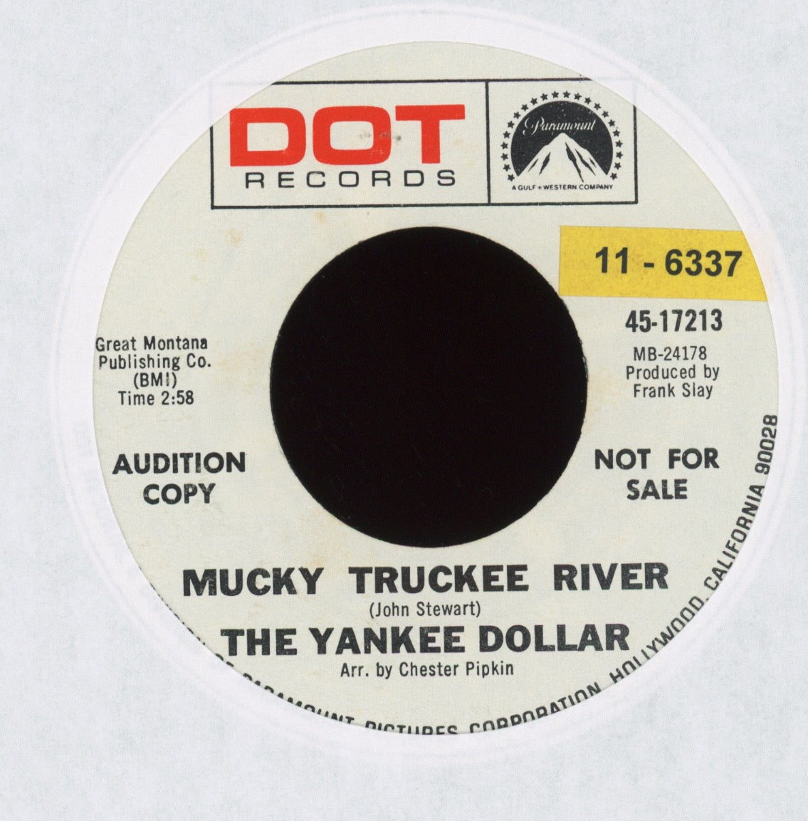 The Yankee Dollar - Reflections Of A Shattered Mind on Dot Promo Psych 45