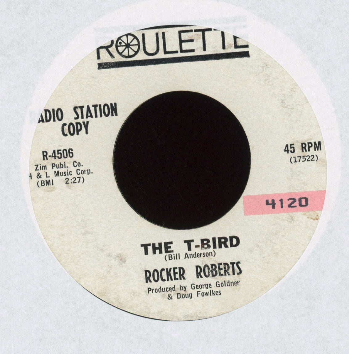 Rocky Roberts - The T-Bird on Roulette Promo R&B Mod 45