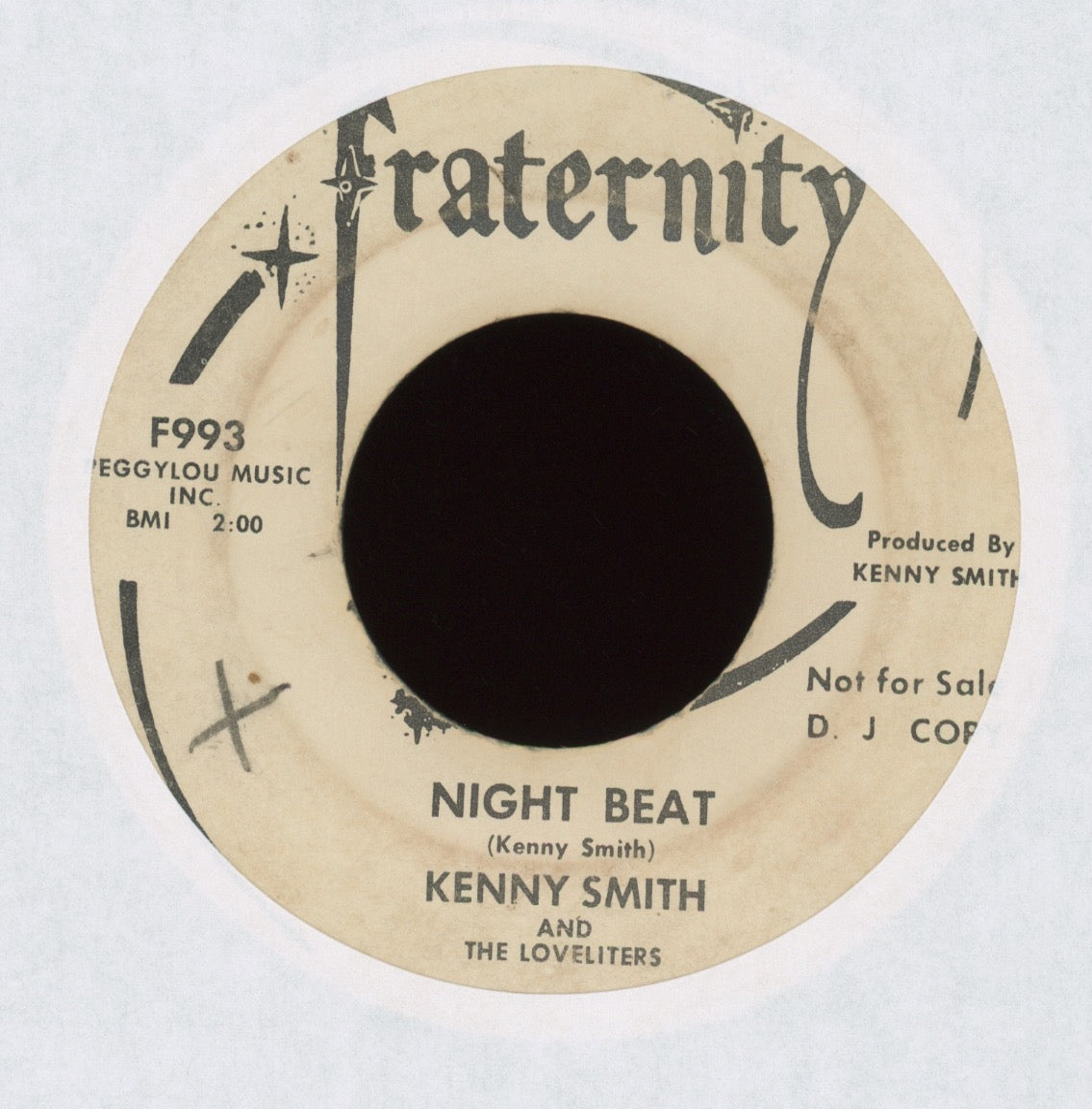 Kenny Smith & The Loveliters - Night Beat on Fraternity Promo Soul Funk 45
