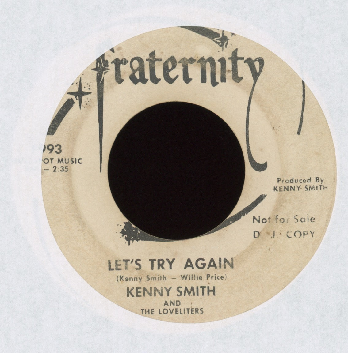 Kenny Smith & The Loveliters - Night Beat on Fraternity Promo Soul Funk 45