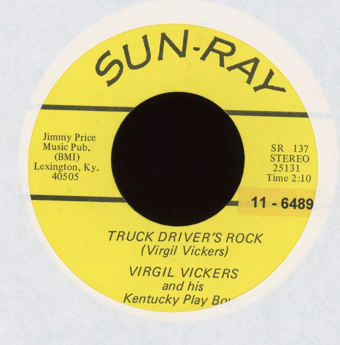 Virgil Vickers And His Kentucky Play Boys - Truck Driver's Rock on Sun Ray Rockabilly 45